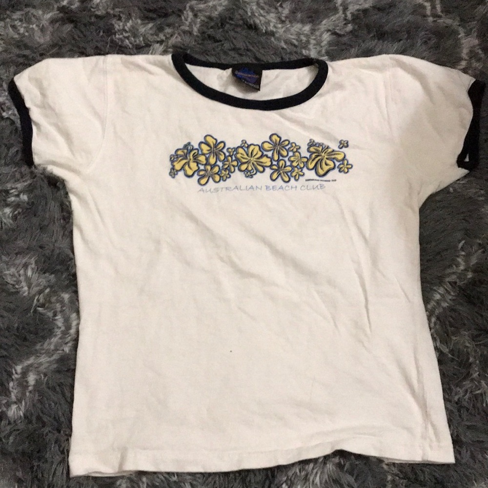 BRANDY MELVILLE BLUE RINGER GRAPHIC TEE